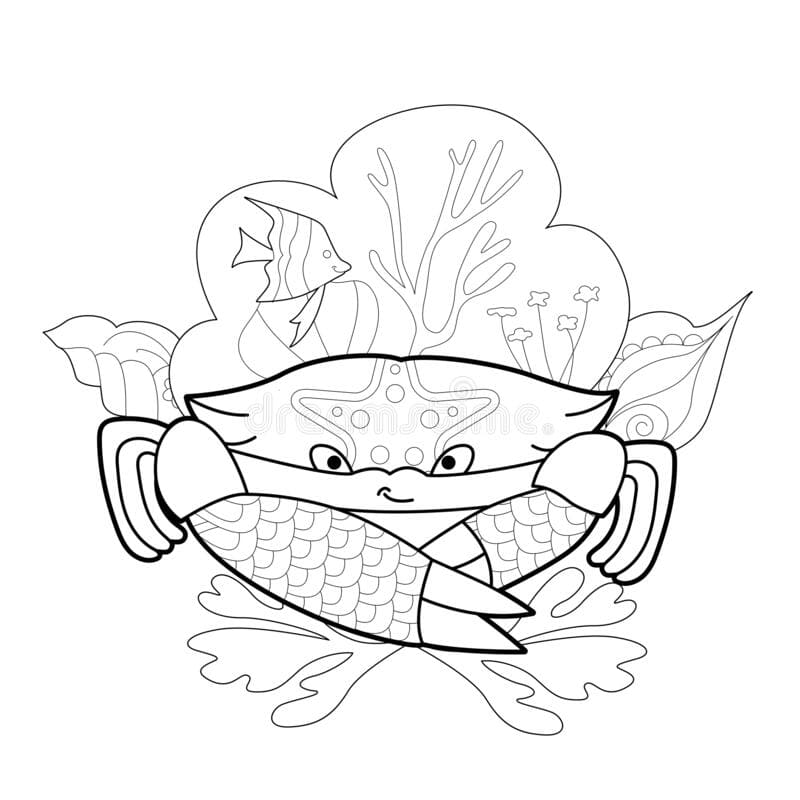 Style Crab Free Coloring Page