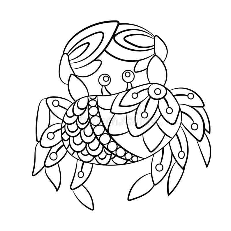 Style Crab Coloring Page