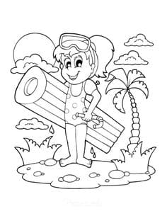 Swimming Coloring for Kids Coloring Page