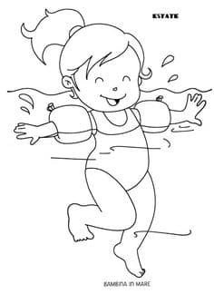 Swimming Picture for kids Coloring Page