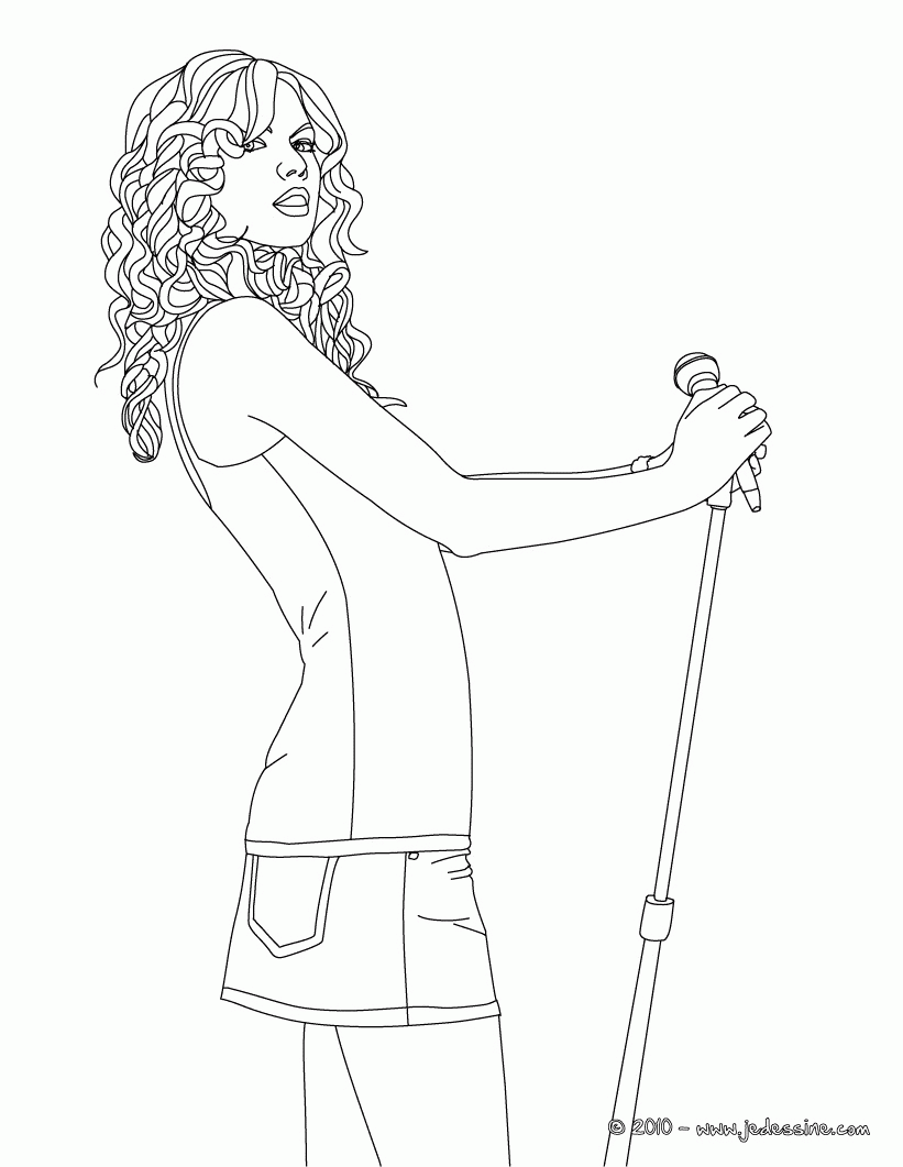 Taylor Swift Coloring Free Coloring Page