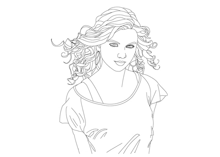 Taylor Swift To Print Coloring Page