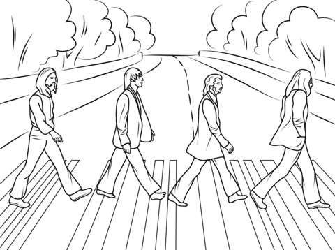 The Beatles Abbey Road Free Coloring Page