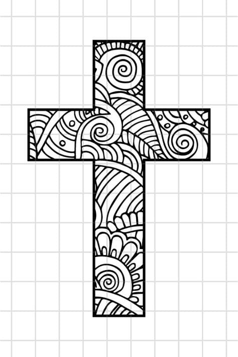 The Bible cross to Print Coloring Page