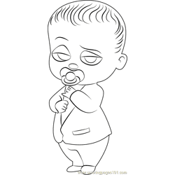 The Boss Baby in Suit Coloring Page
