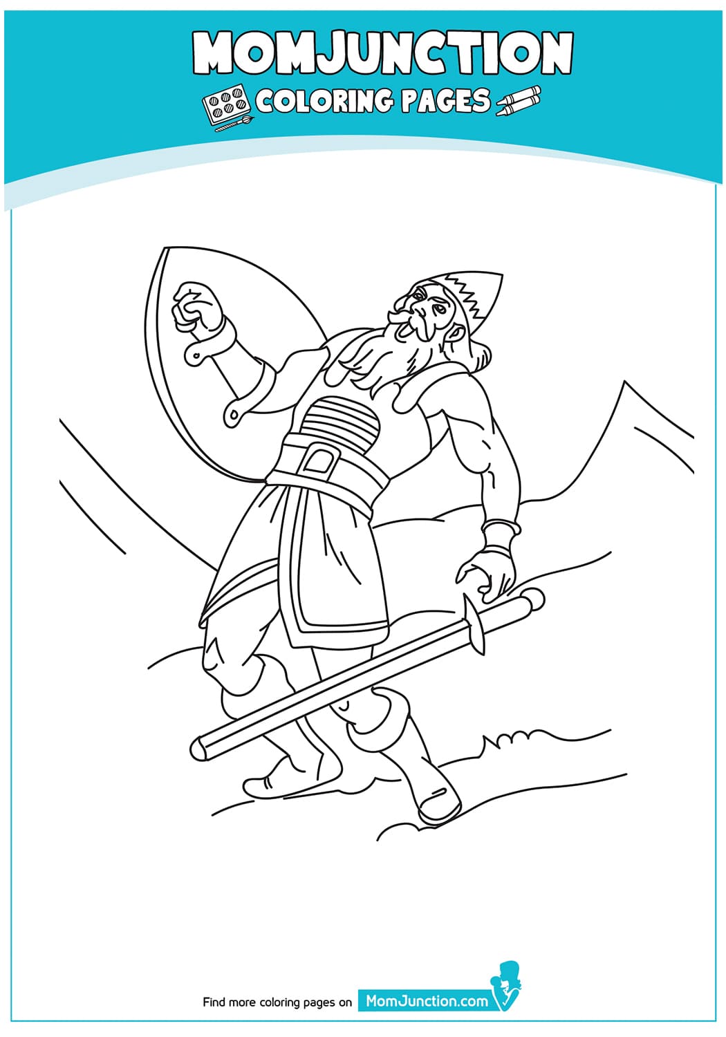 The Goliath Falling Down Coloring Page