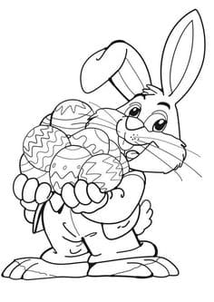 The bunny holding egg Coloring Page Coloring Page