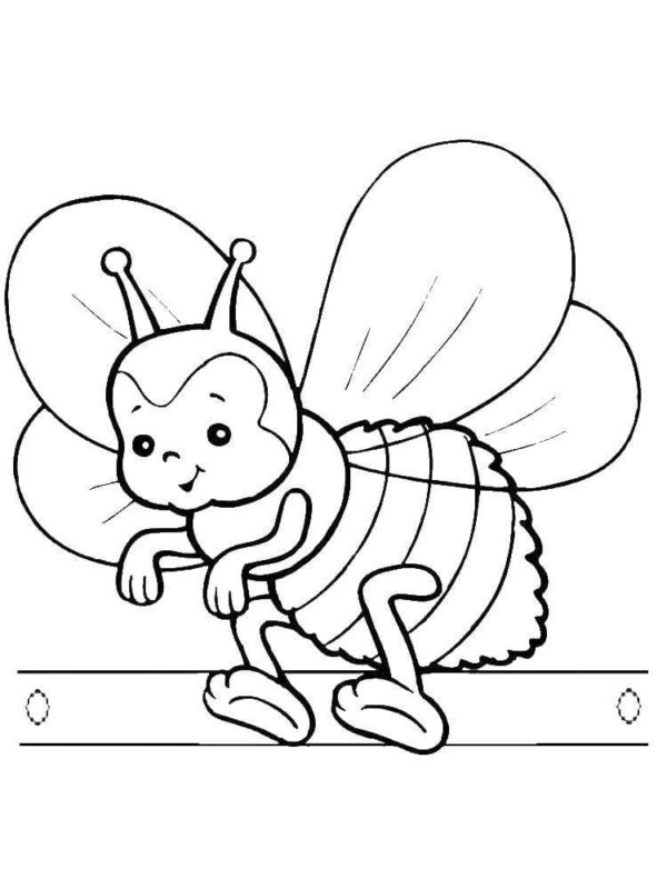 The little bee sat down to rest Coloring Page