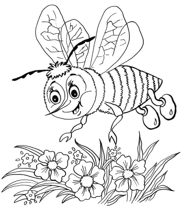 The most hardworking creatures on the planet are bees Coloring Page