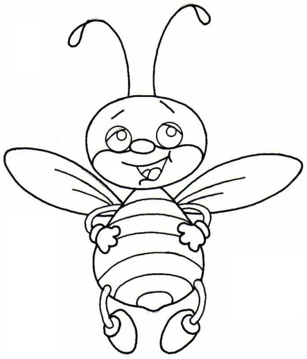 The tiny bee ate nectar Coloring Page
