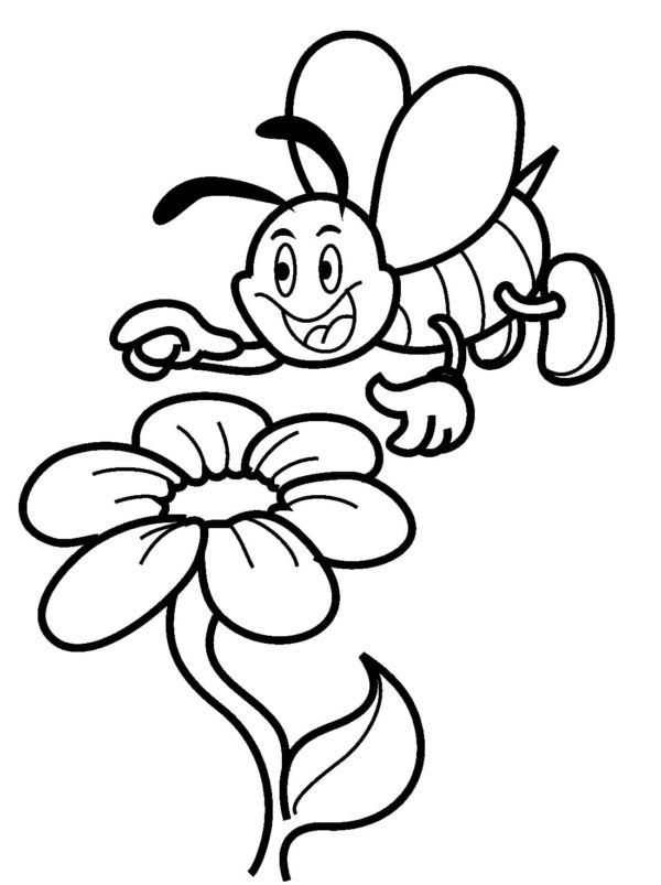 The unrestrainedly happy bee found a flower