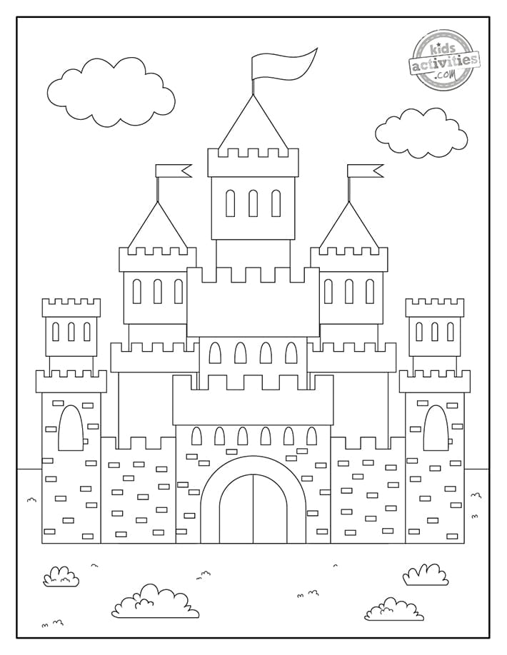 This castle coloring page is perfect for kids of all ages