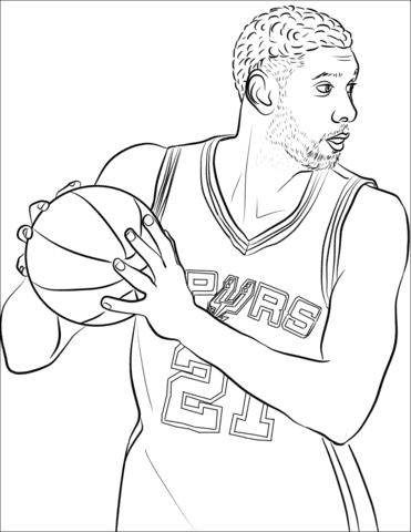 Tim Duncan To Print Coloring Page