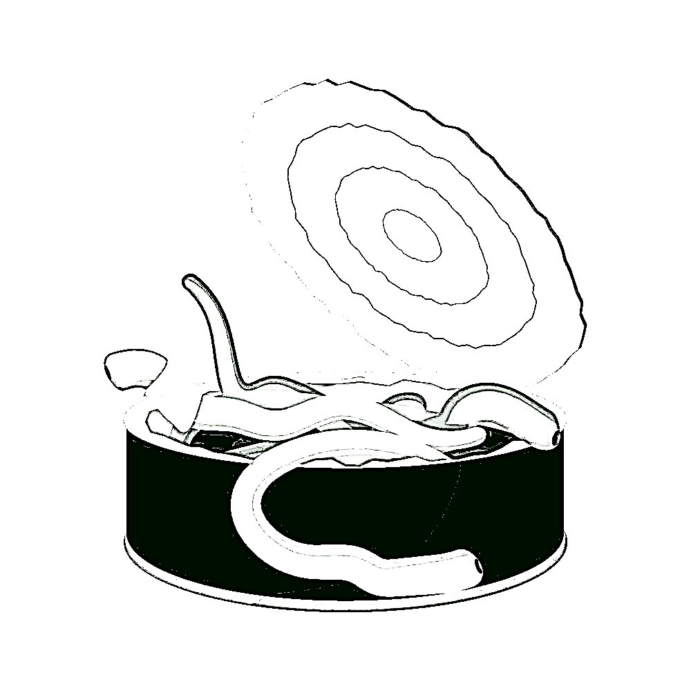 Tin of Earthworms cartoon icon vector image
