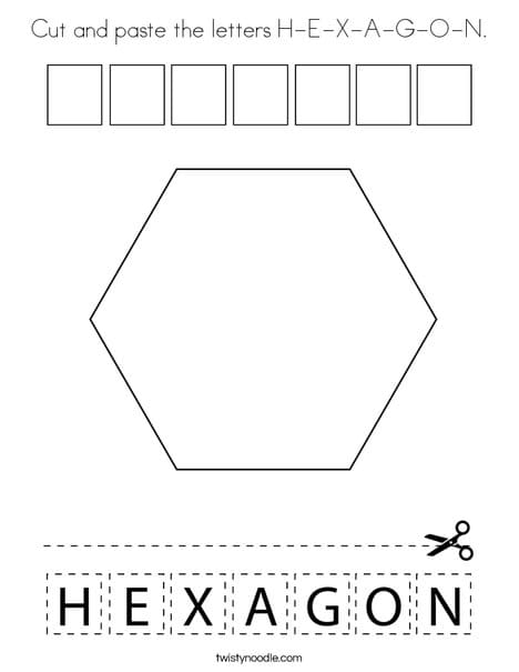 Trace And Color The Hexagon to Print
