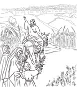 Triumphal Entry Into Jerusalem To Print Coloring Page