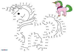 Unicorn Dot to Dot Coloring Pages