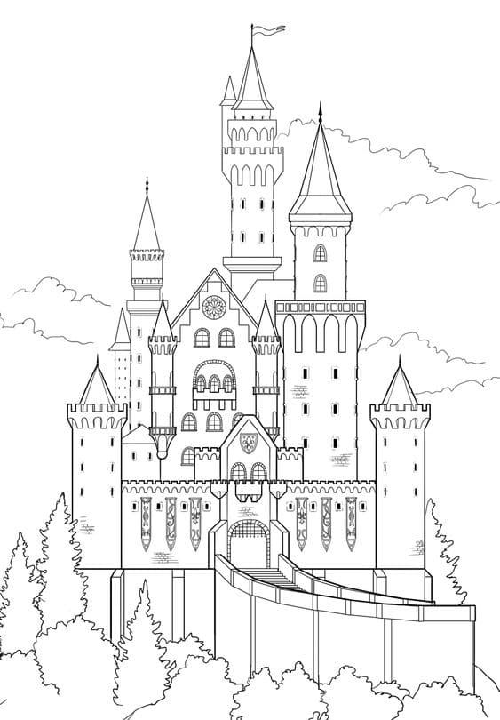 Very Cool Castle Coloring Page
