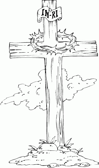 Wooden Cross Coloring Page