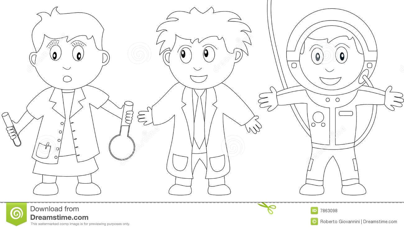 An Astronaut Kids Coloring Page
