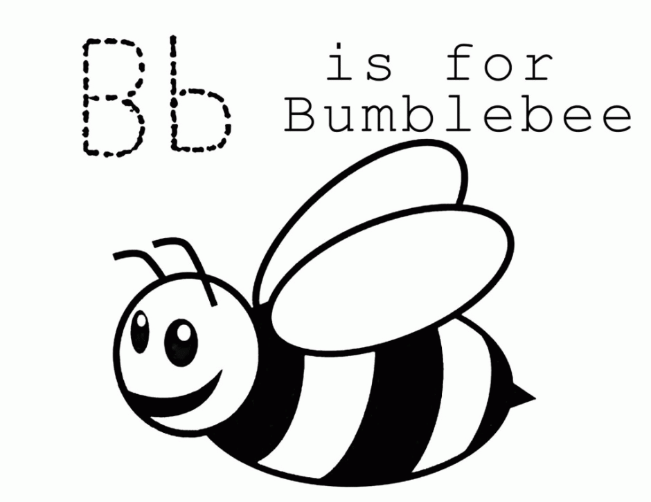 B For Bee Coloring Page