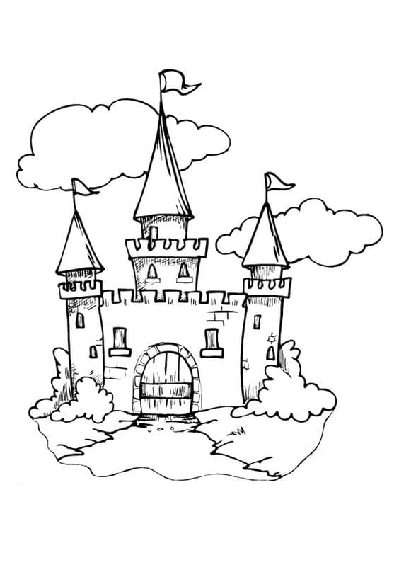 Castle of the prince Free Coloring Page