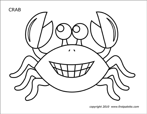 Crab Free Printable Coloring Page