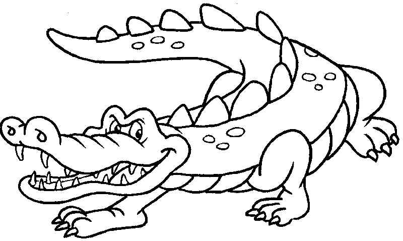 Printable Happy Crocodile Coloring Page