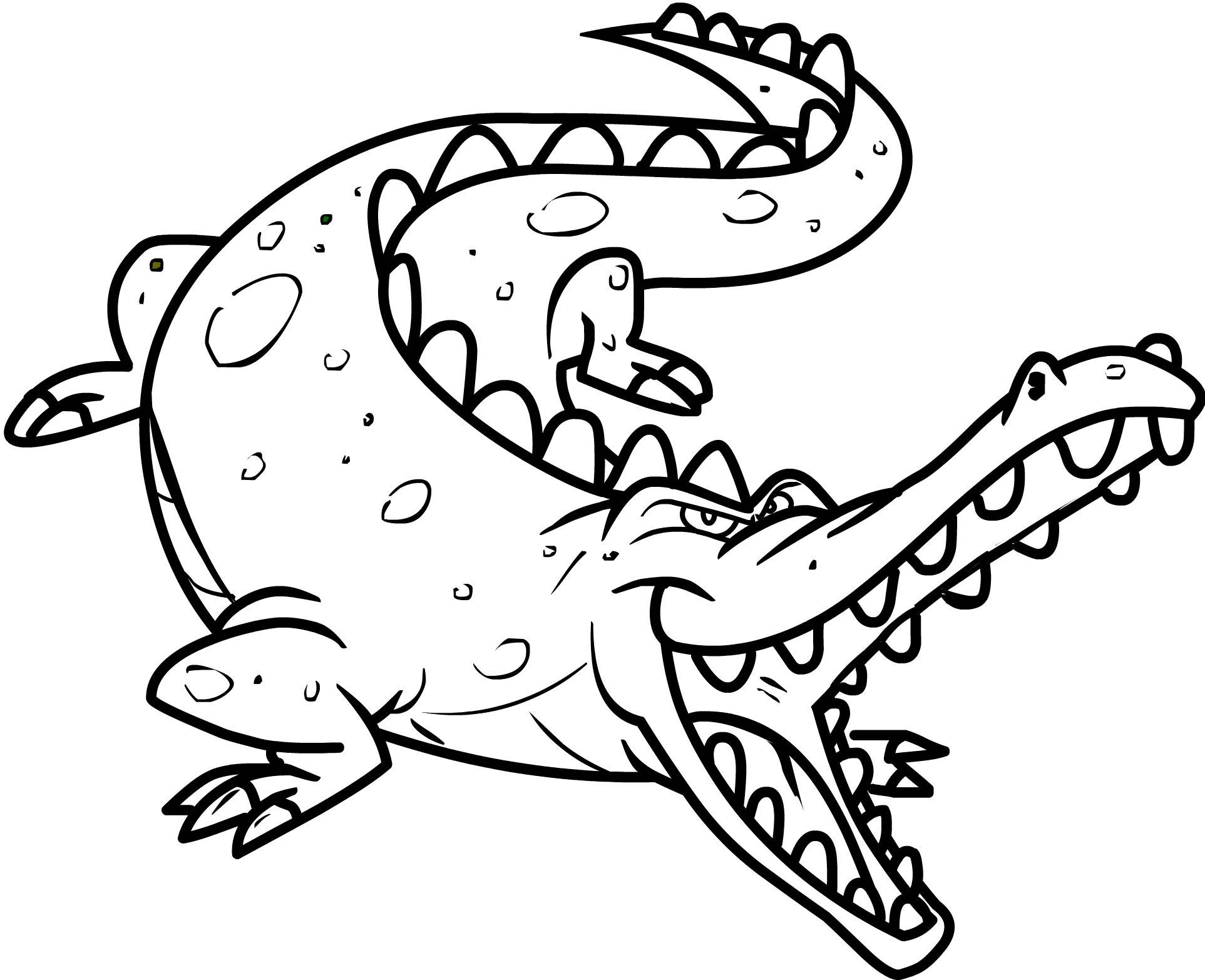New Cartoon Crocodile Coloring Page