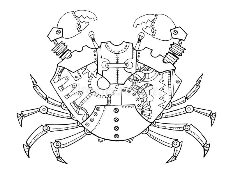 Steam Punk Style Crab Coloring