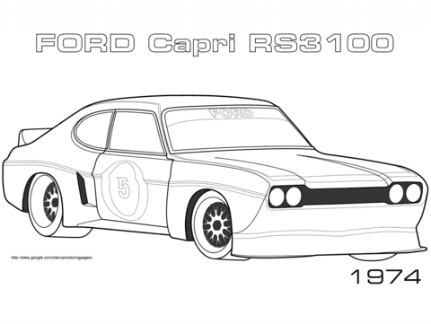 1974 Ford Capri RS3100 coloring page