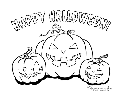 3 Scary Jack O’lanterns Coloring Page Coloring Page