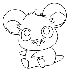 A Cute Hamster For Kids Coloring Page