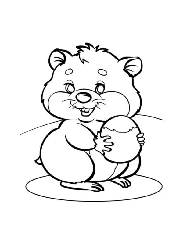 A Cute Mammal With Food Stocks Coloring Page