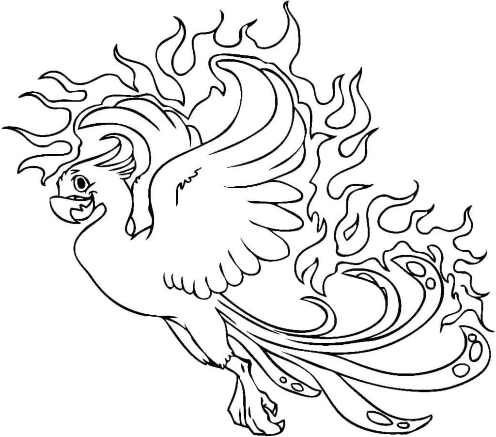 A Fire Bird Image Freeng Coloring Page