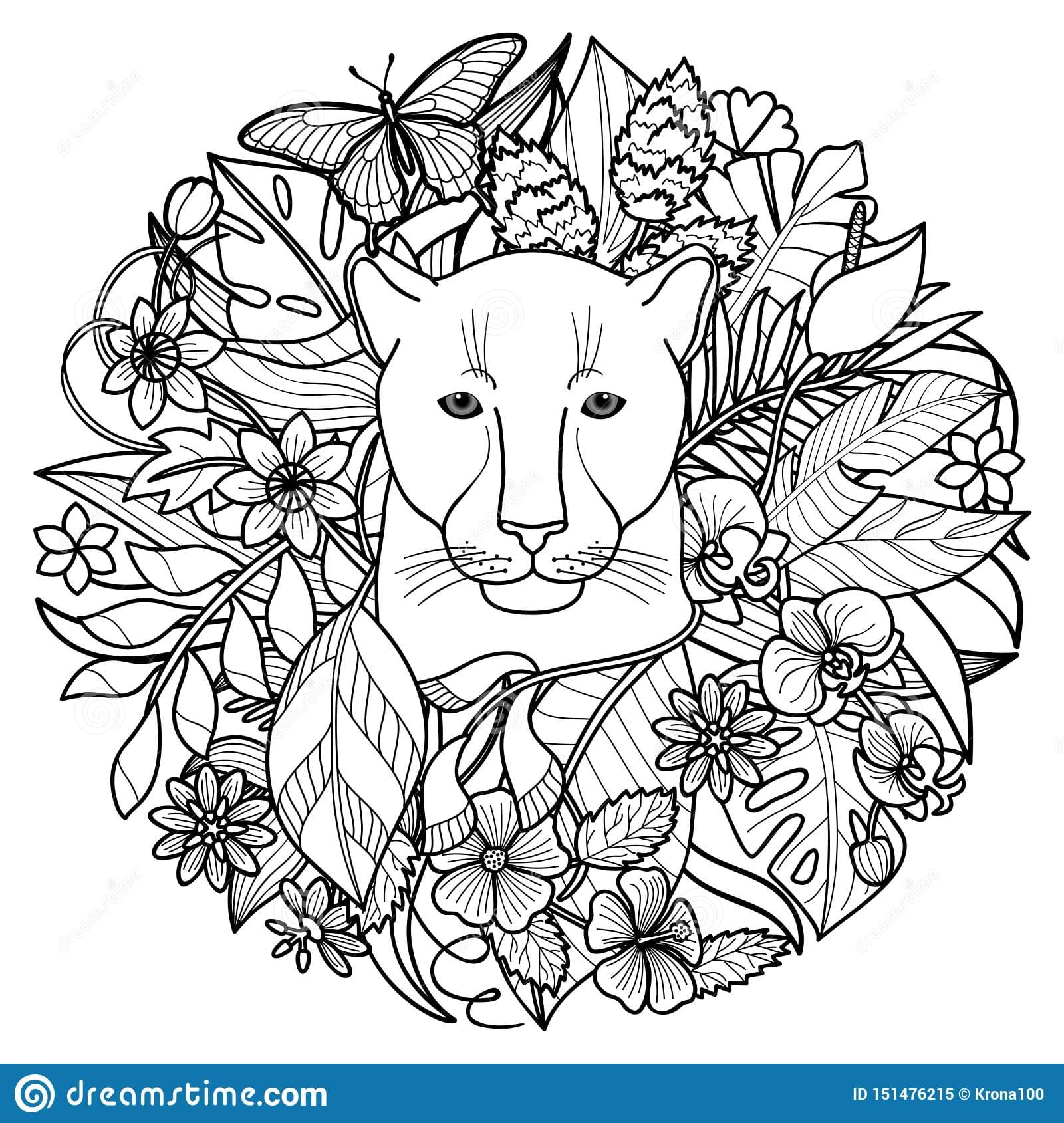 A Panther and Plants Tropical Free