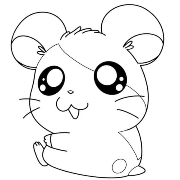 Affectionate Fluffy Rodent Coloring Page
