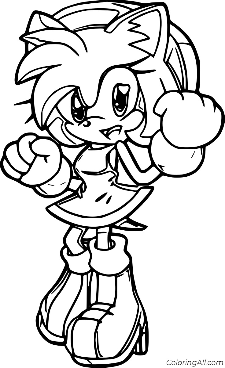 Amy Rose Free Coloring Page