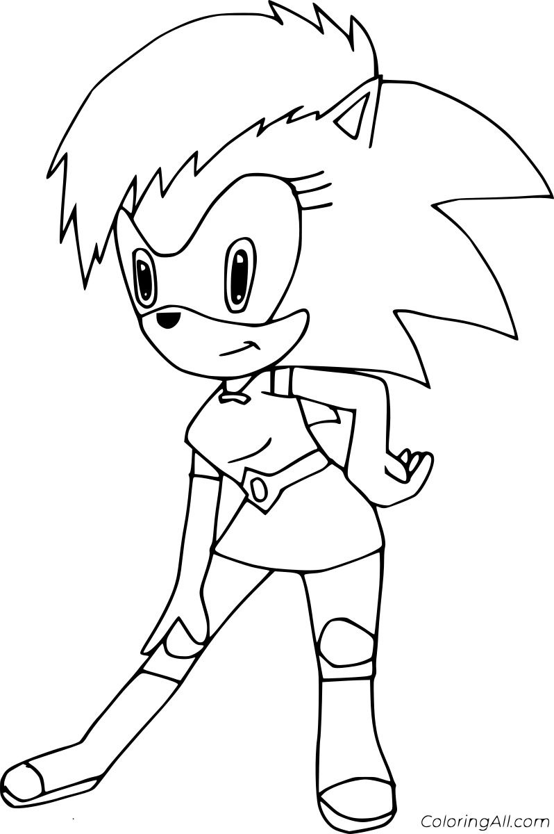 Amy Rose is Cute Free Printable Coloring Page