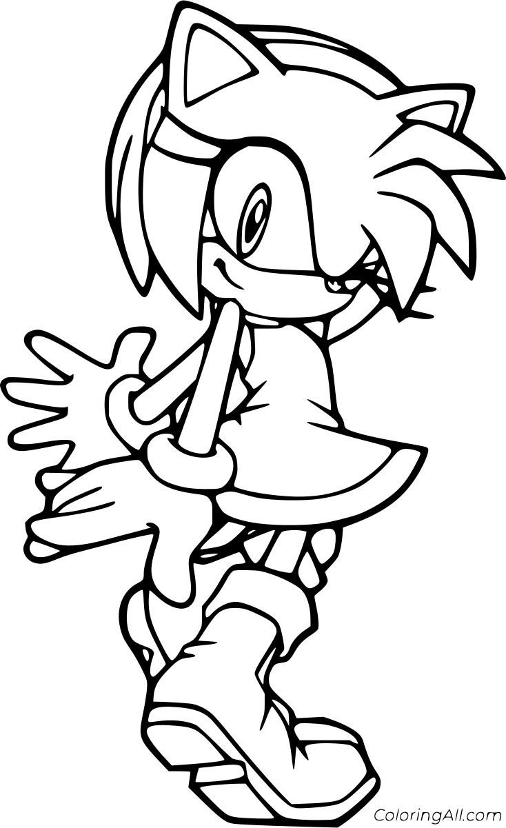 Amy Rose the Hedgehog Free Printable Coloring Page