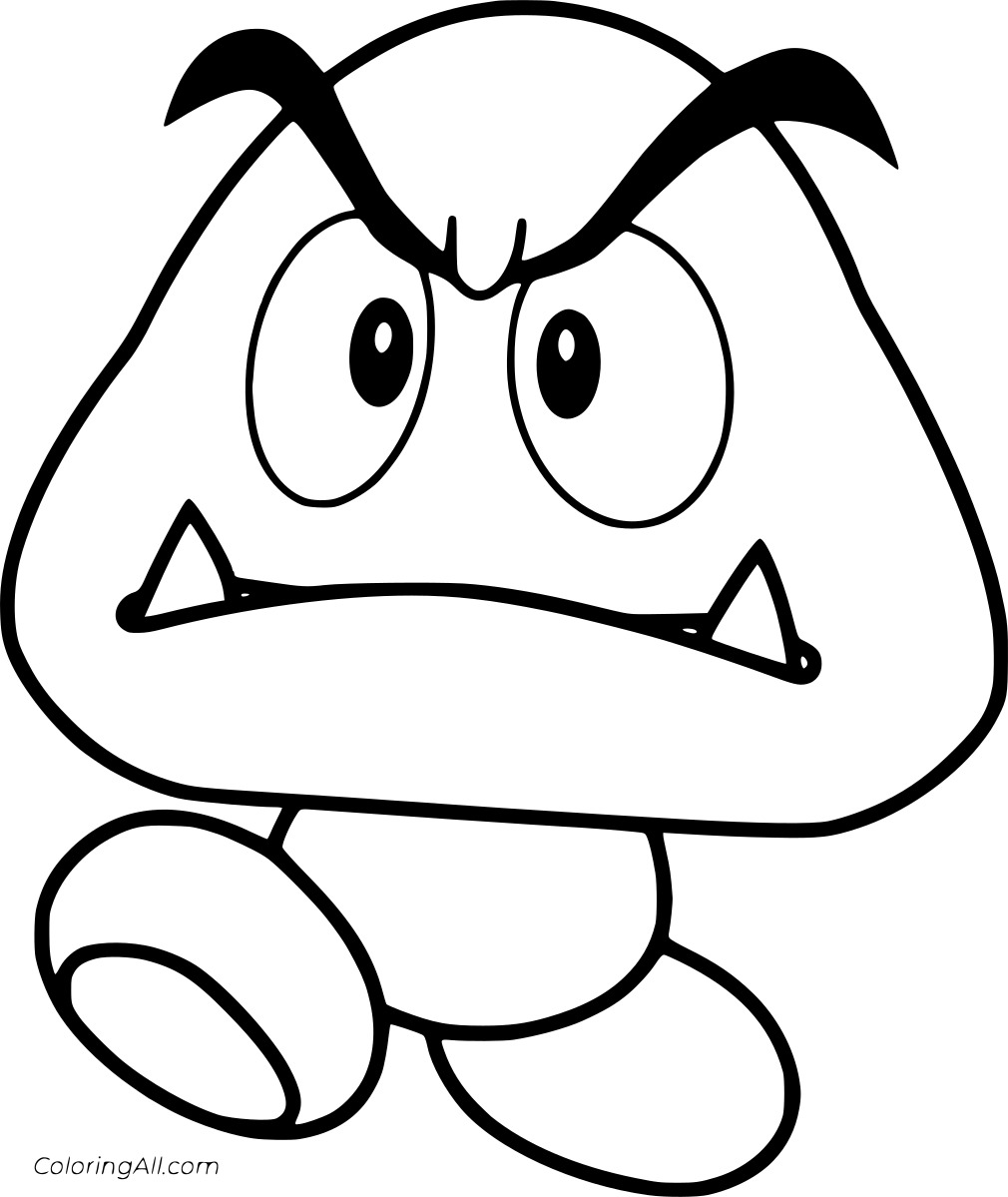 Angry Mushroom Coloring Page