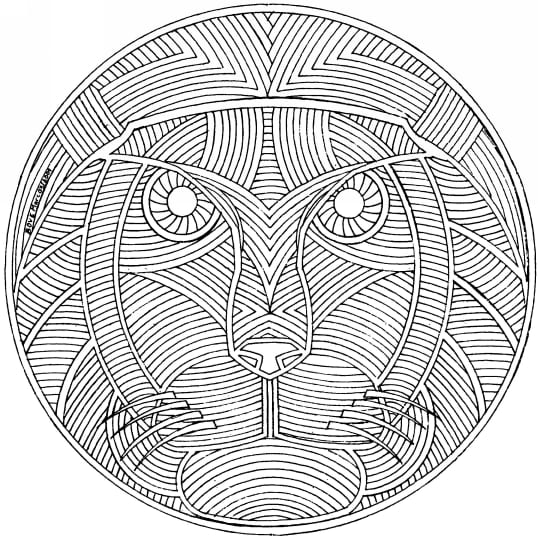 Animal Mandala For Children Coloring Page