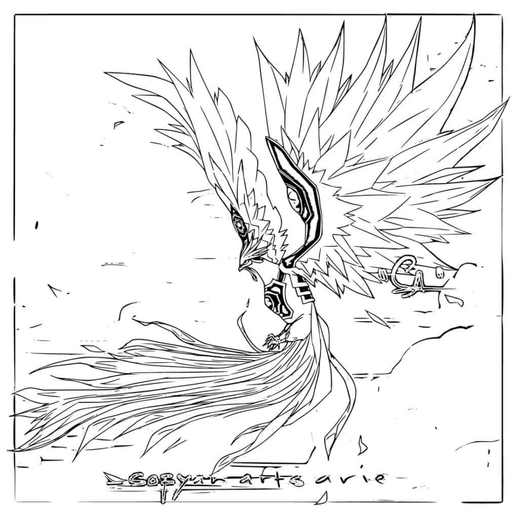 Anime Phoenix Coloring Page