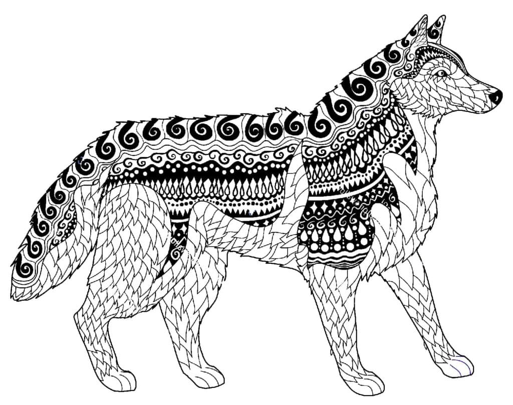 Antistress Coloring Husky Coloring Page