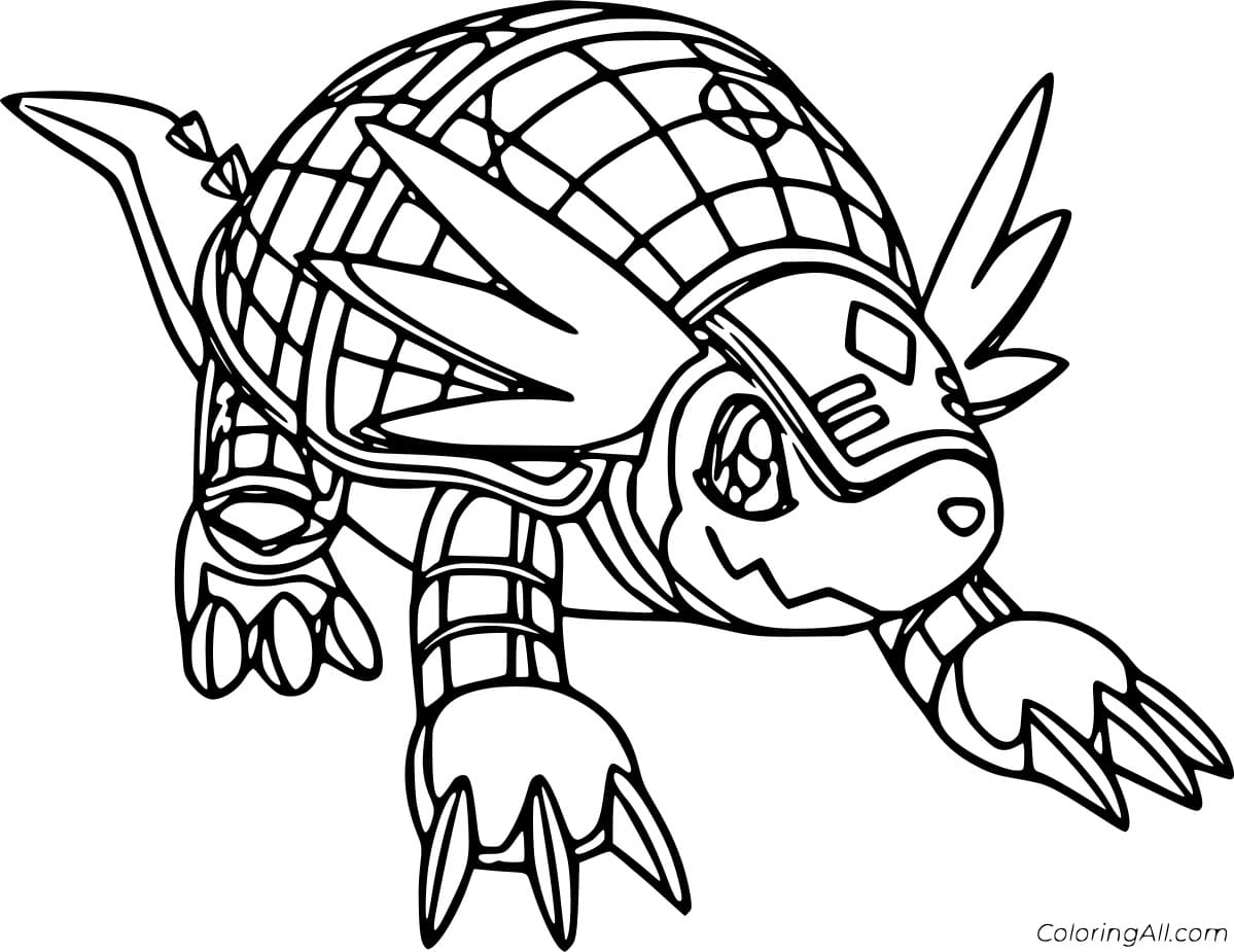 Armadillo Robot To Print Coloring Page