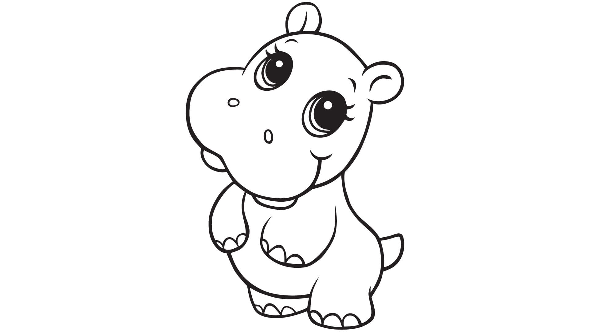 Baby Hippo Coloring Pages Printable Coloring Page