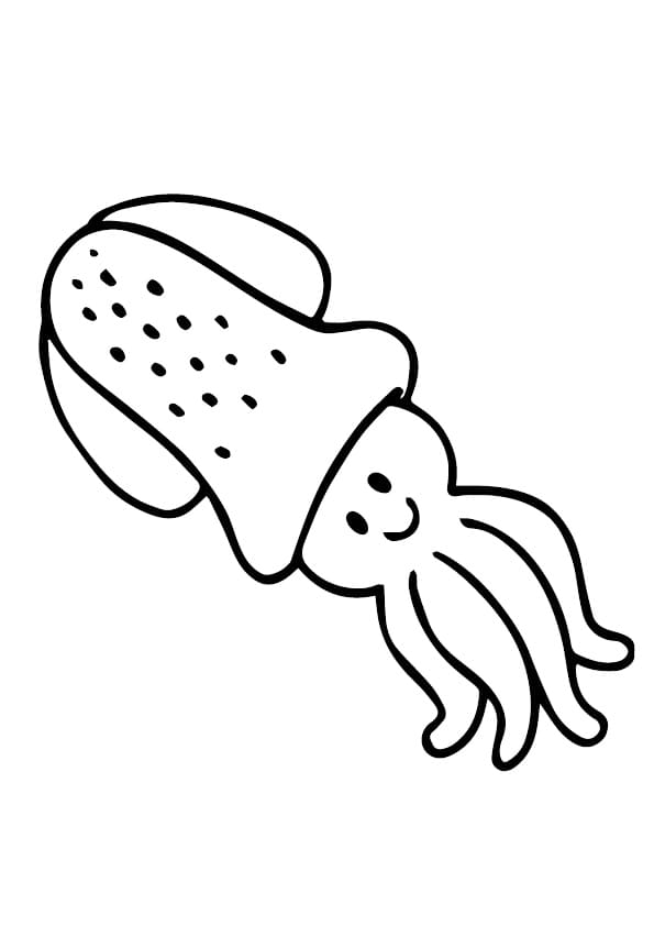 Baby Squid Free Printable Coloring Page