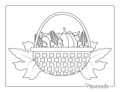 Basket of Produce Coloring Page
