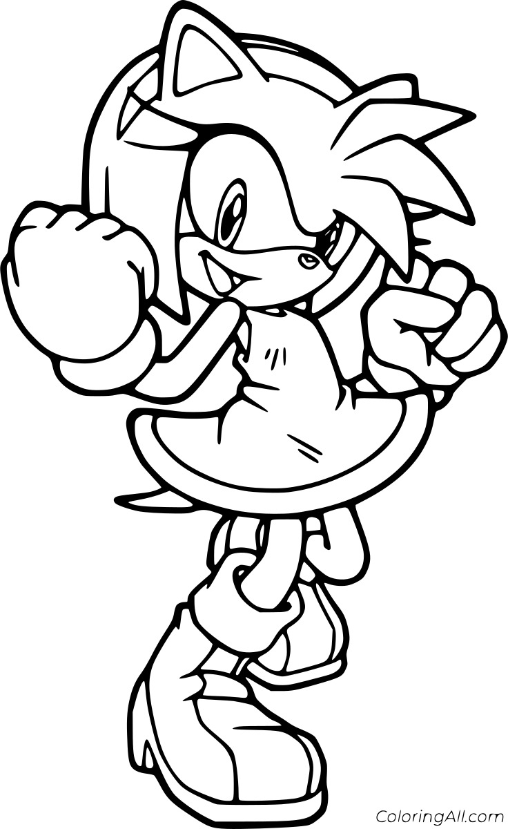 Beautiful Amy Rose Free Printable Coloring Page