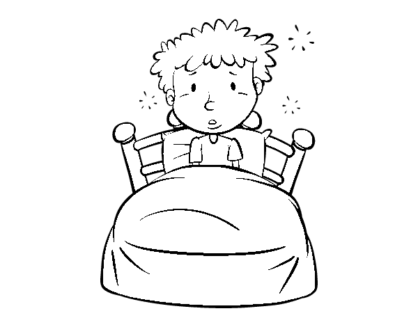 Bed Beautifull Free Image Coloring Page